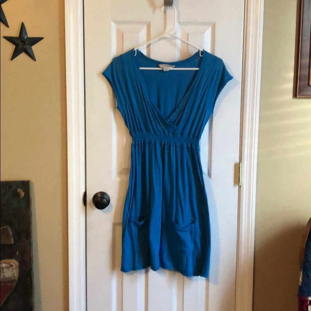 Vintage Girl Short Sleeve T-shirt Dress, Blue